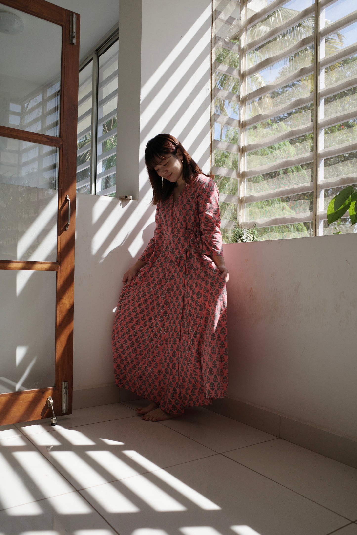 【3月上旬頃お届け】Drape Wrap Dress [ドレープラップドレス]