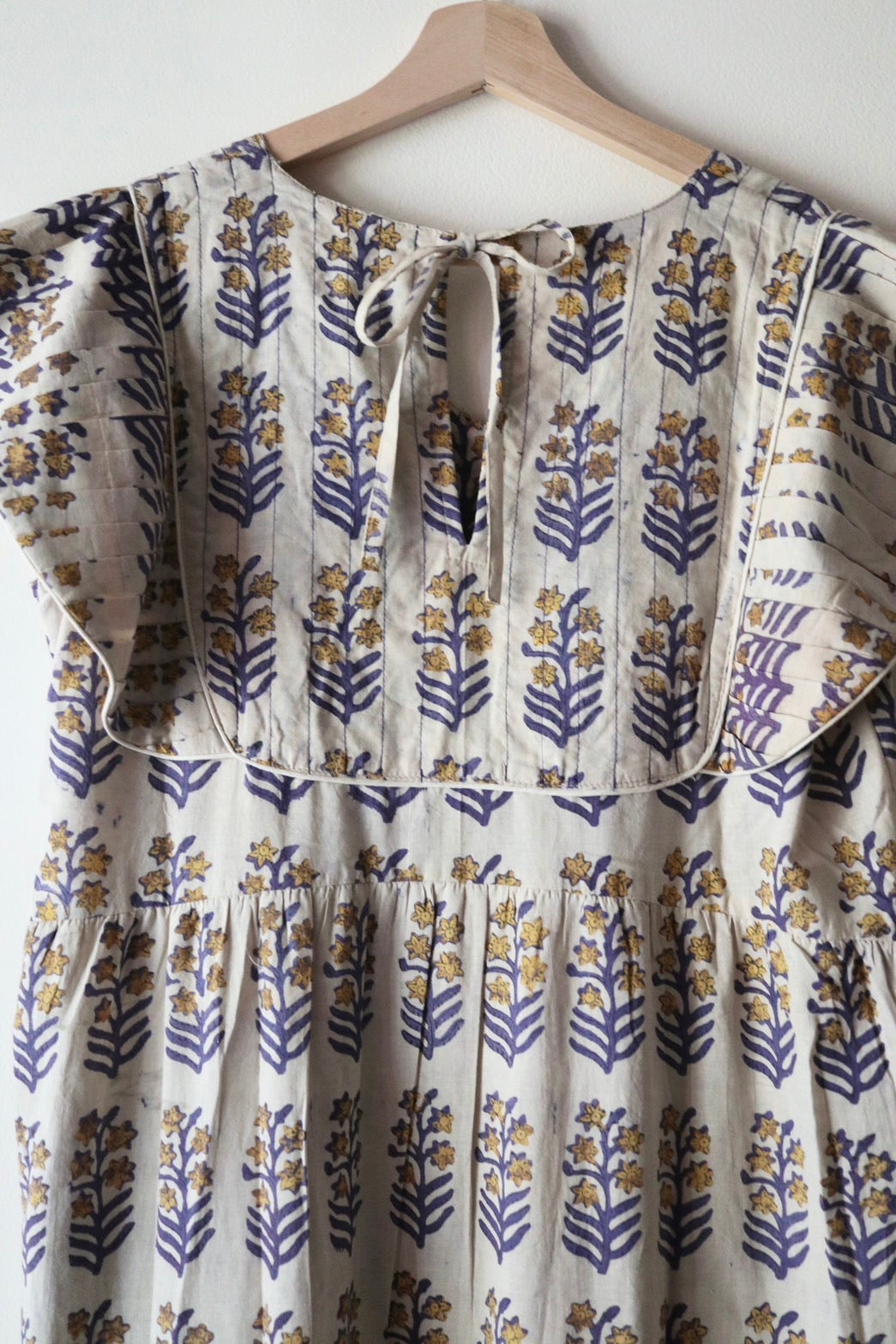 Yoke dress-mustard flower-