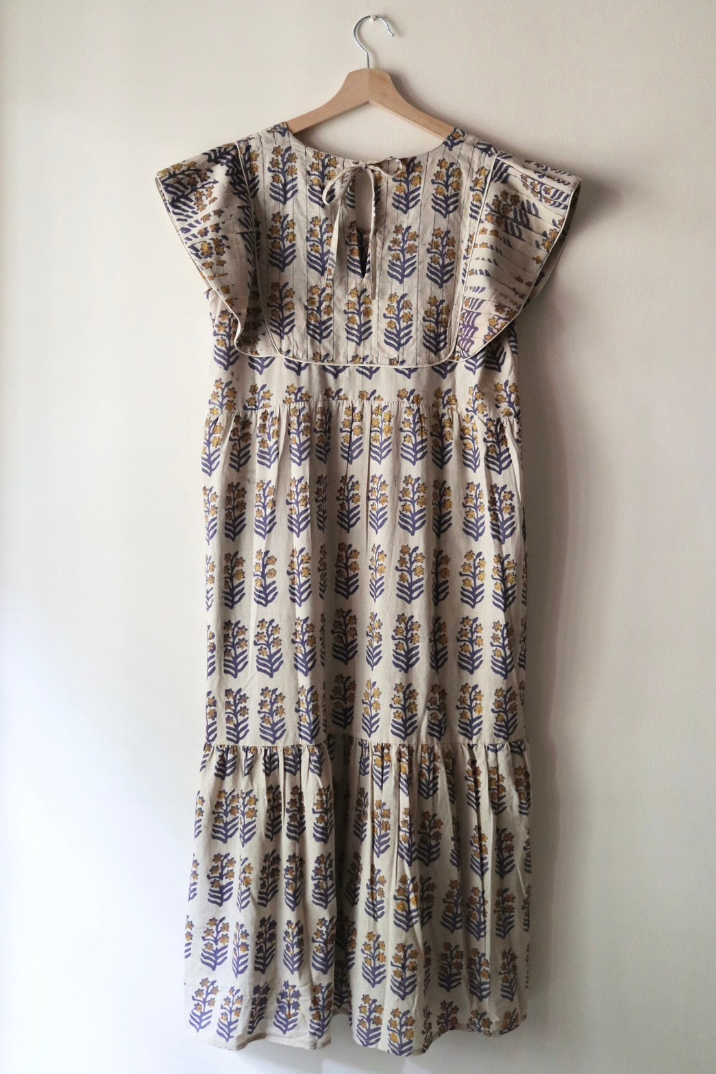 Yoke dress-mustard flower-