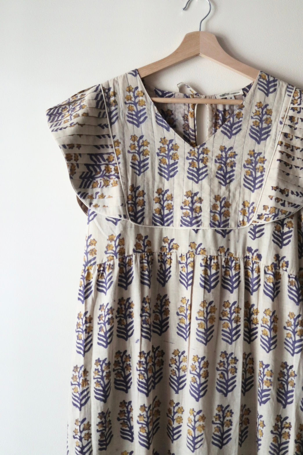 Yoke dress-mustard flower-