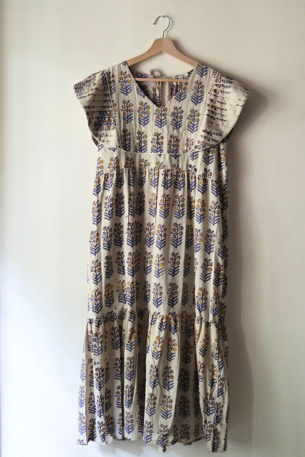Yoke dress-mustard flower-