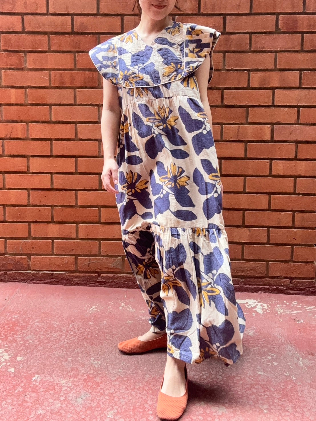 Yoke dress -Botanical-