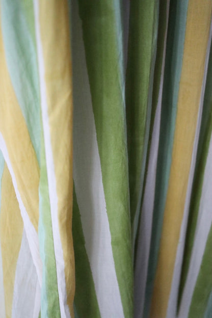 Balloon sleeve dress_ Pastel Stripe Yellow