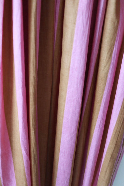 Balloon sleeve dress_ stripe pink