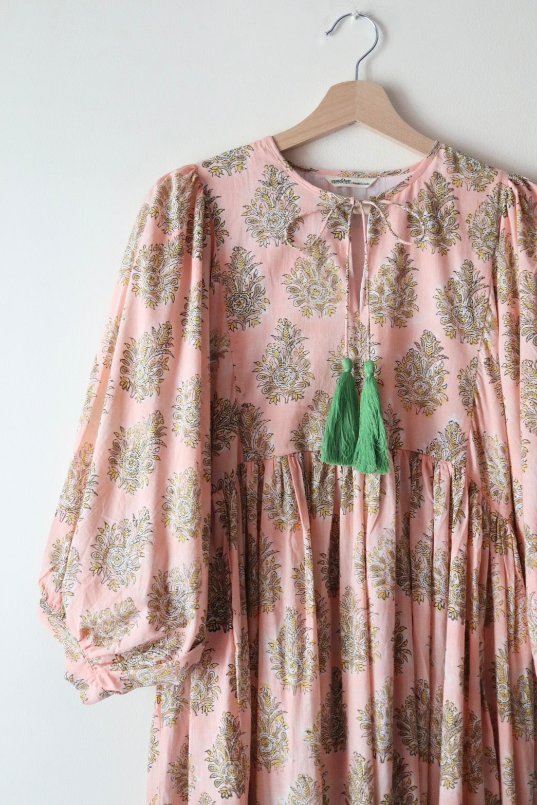 Balloon sleeve dress_ pink