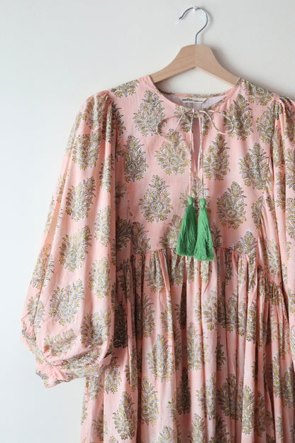 Balloon sleeve dress_ pink