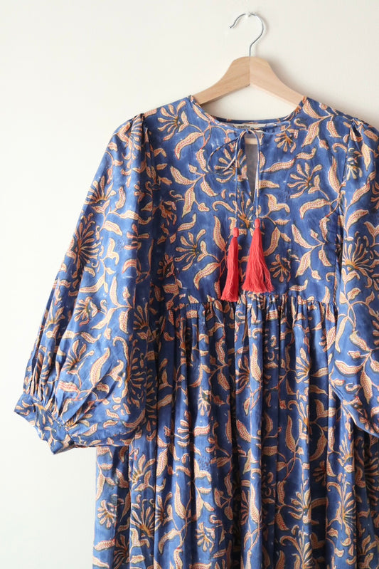 Balloon sleeve dress_ Blue